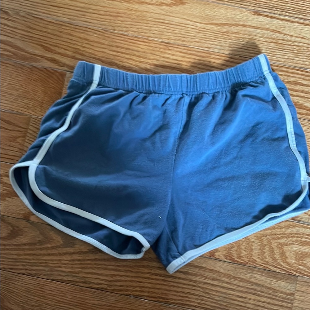 SO Blue and White Athletic Shorts with Elastic Waistband